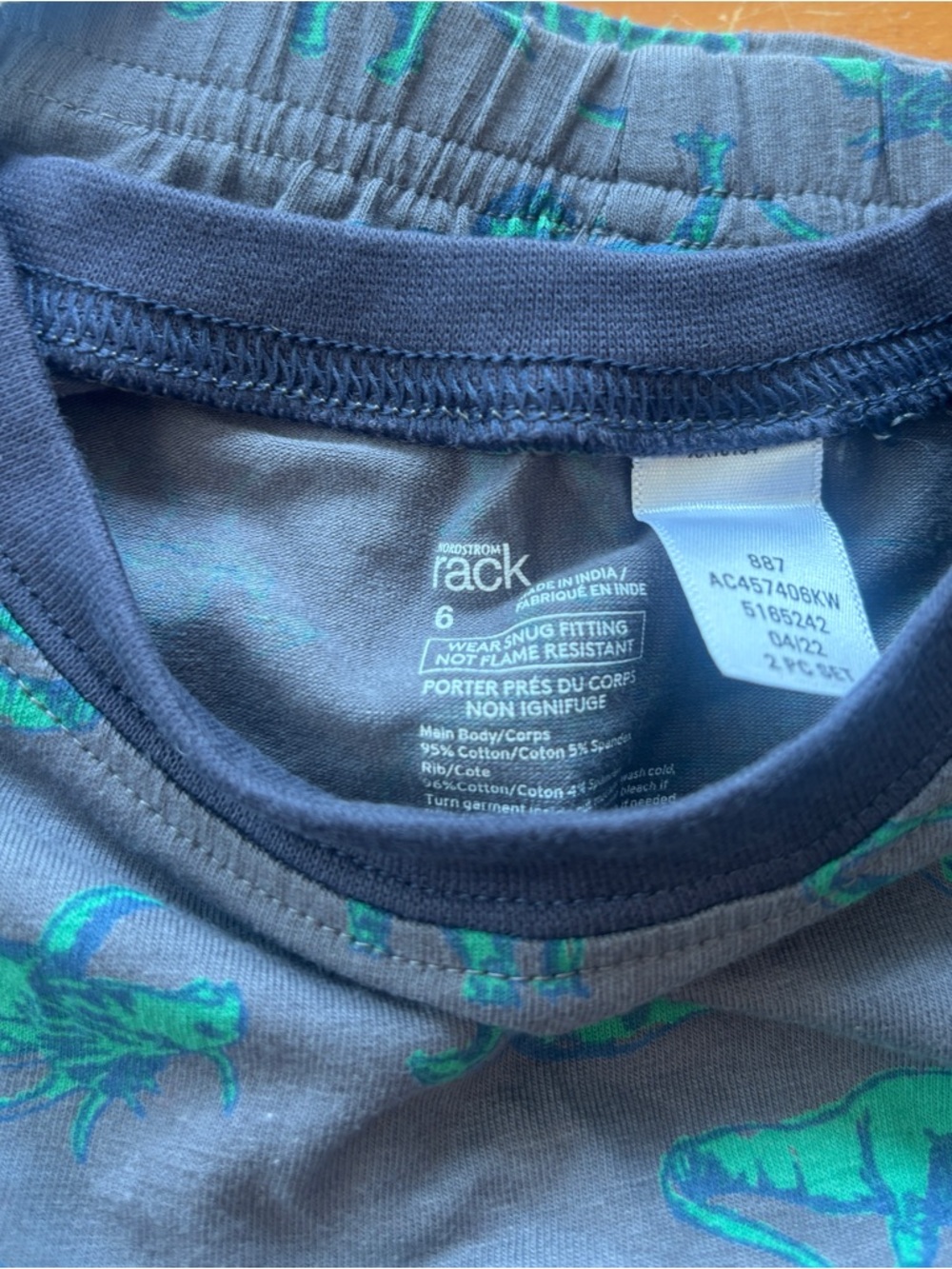 Nordstrom Rack Boys' Dinosaur PJ Set - Size 6